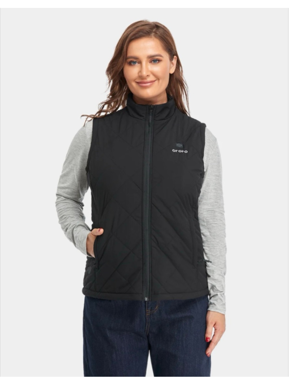 Ororo Women's Black Heated Quilted Vest without Battery Size L